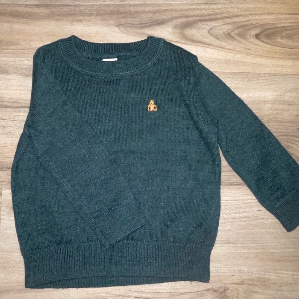 Baby GAP Green Knit Sweater with Bear Patch
